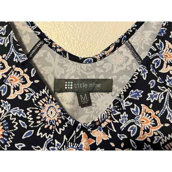 Title Nine Double Dare Stretch Knit Dress Romper in Tabriz Print Women’s Medium - Picture 3 of 11